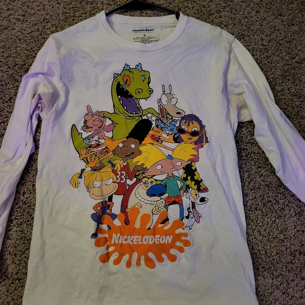 Nickelodeon all characters Ren and Stimpy size Small men's white t shirt